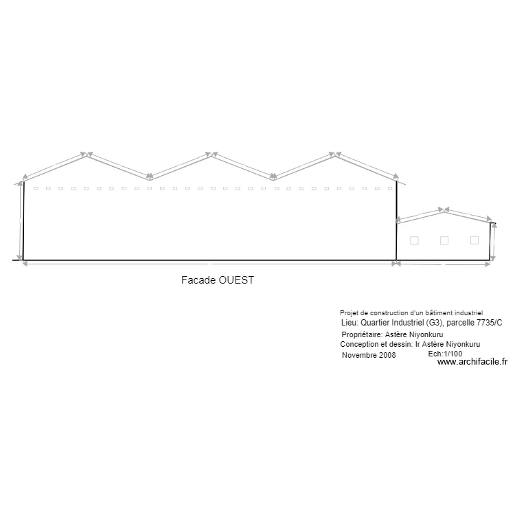facade ouest A3. Plan de 
