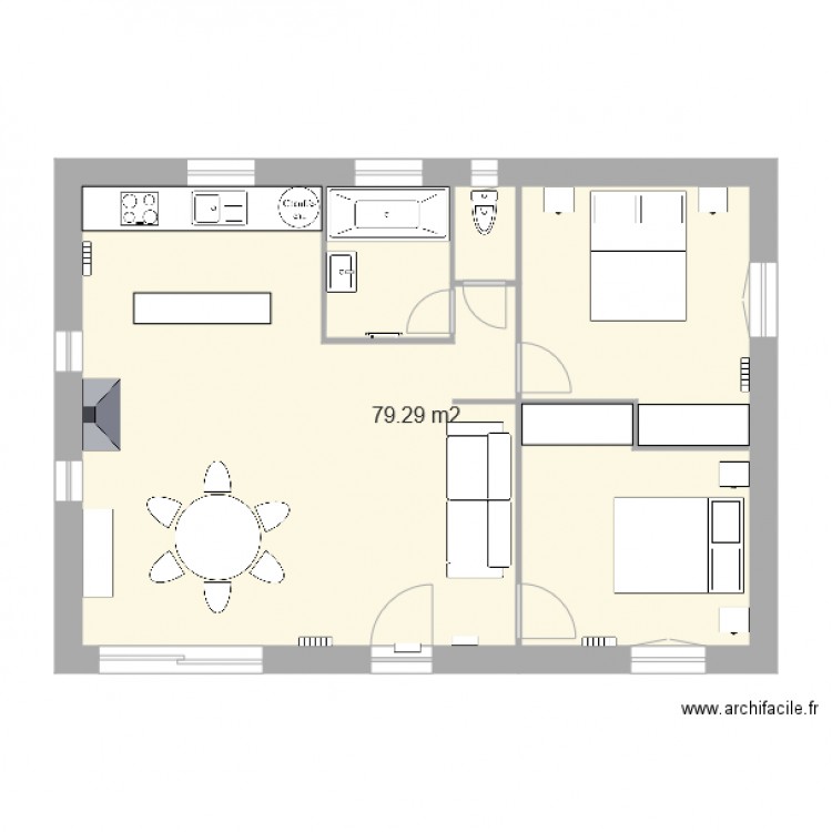 plan 79 m2 bis. Plan de 0 pièce et 0 m2