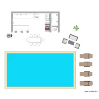 plan pool house intérieur