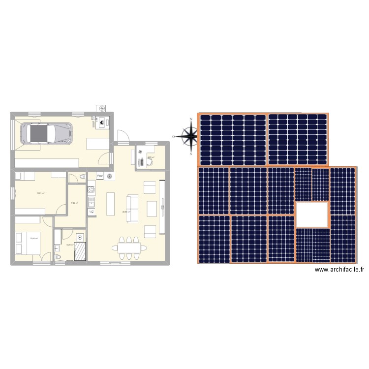 Maison 3. Plan de 7 pièces et 119 m2