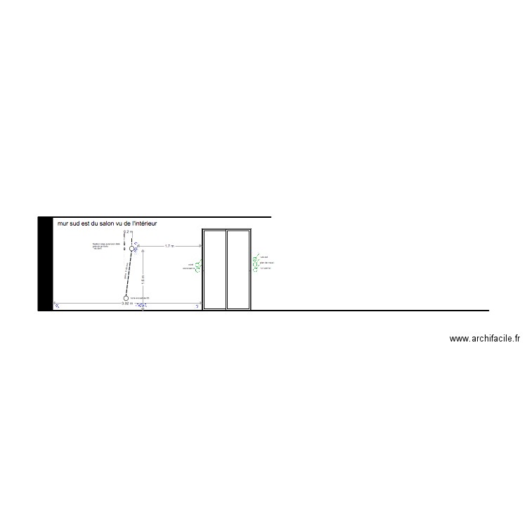 mur sud intérieur. Plan de 0 pièce et 0 m2