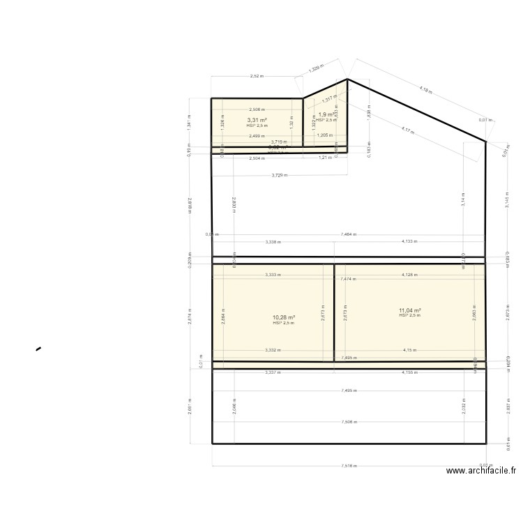 ppavill. Plan de 5 pièces et 27 m2