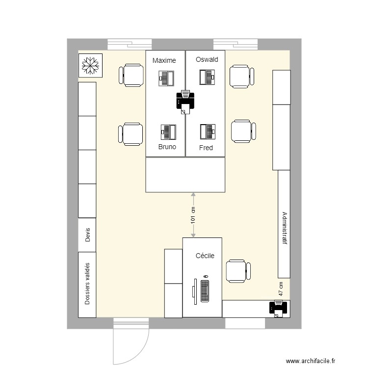 algeco chapeau 3. Plan de 1 pièce et 29 m2