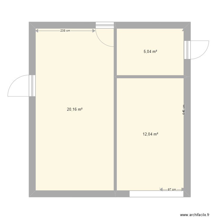 garage_1. Plan de 3 pièces et 37 m2