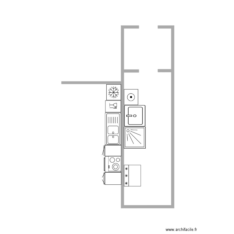 cuisine et buanderie. Plan de 0 pièce et 0 m2