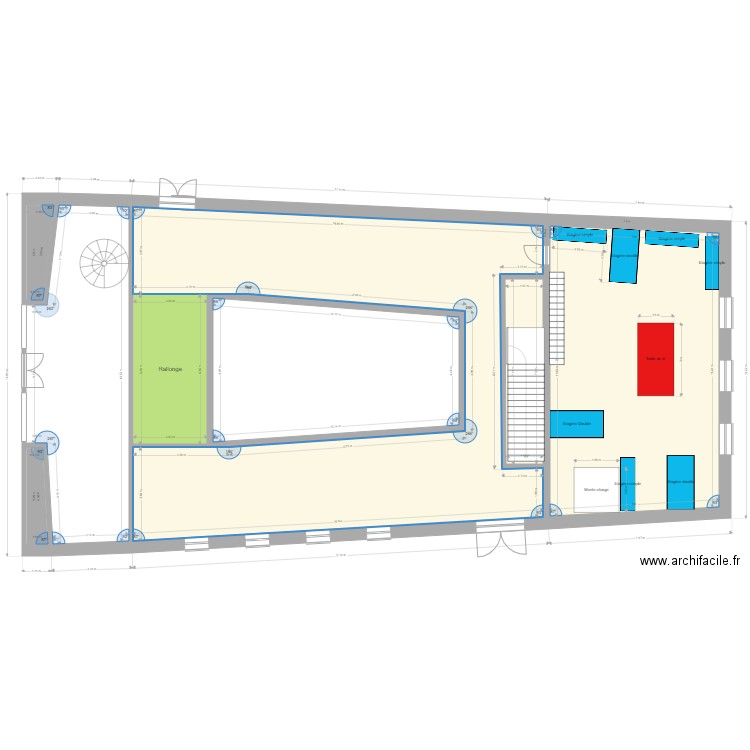 Braderie étage avec rallonge mezzanine. Plan de 0 pièce et 0 m2