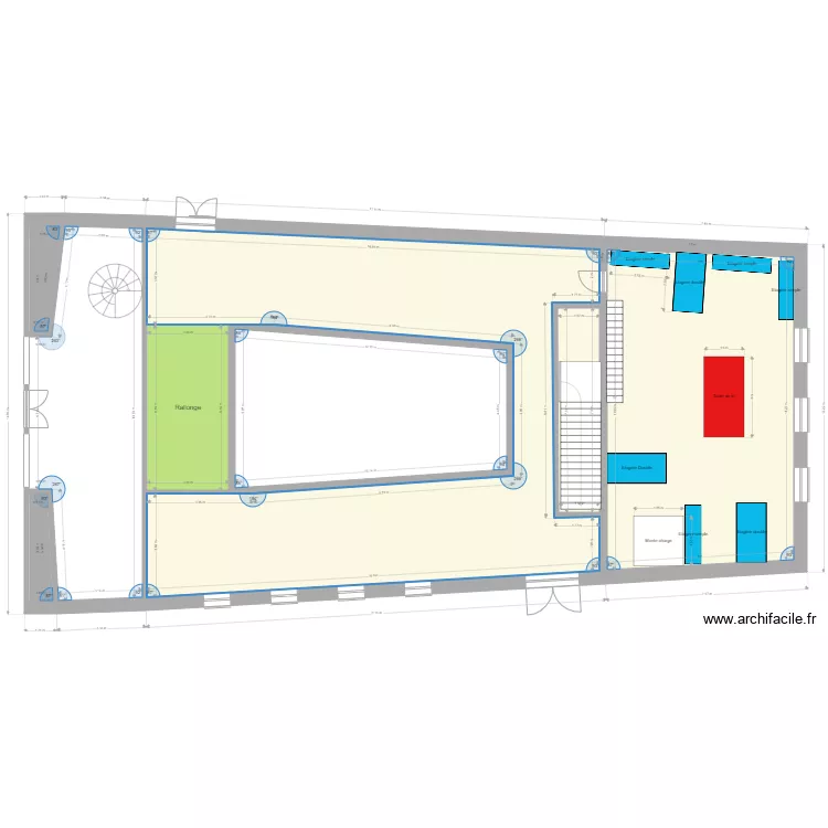 Braderie étage avec rallonge mezzanine. Plan de Braderie étage avec rallonge mezzanine. Plan de
