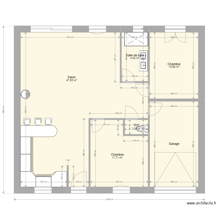 TONNELIER 2. Plan de 6 pièces et 90 m2