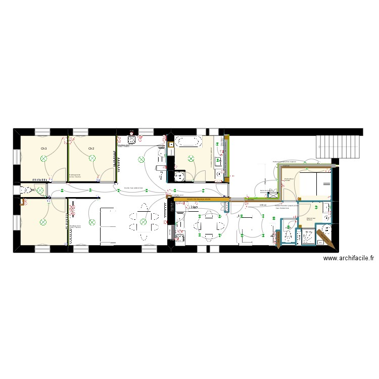 Ecole St Therèse 2ème projet. Plan de 13 pièces et 45 m2