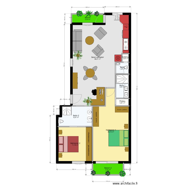 Blanquerna proyecto. Plan de 10 pièces et 87 m2