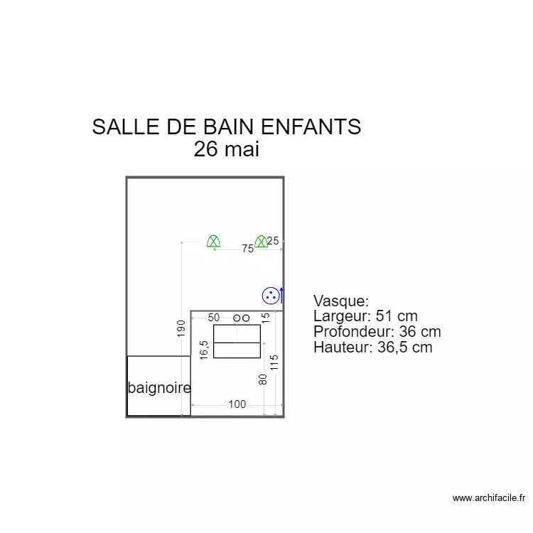 elec salle de bain enfants faraday . Plan de 