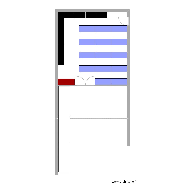 Magasin. Plan de 1 pièce et 20 m2