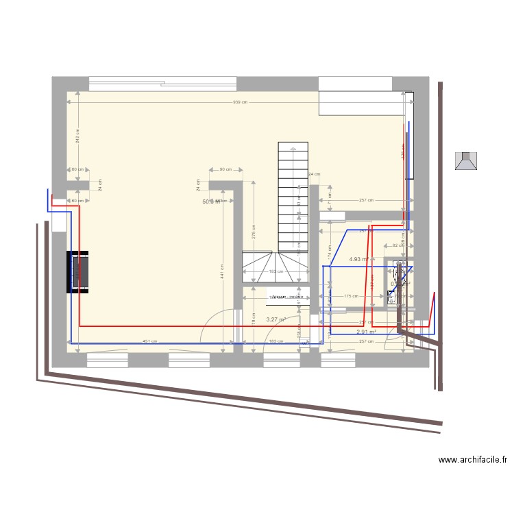 plan maison  RDC 2 Plomberie. Plan de 0 pièce et 0 m2