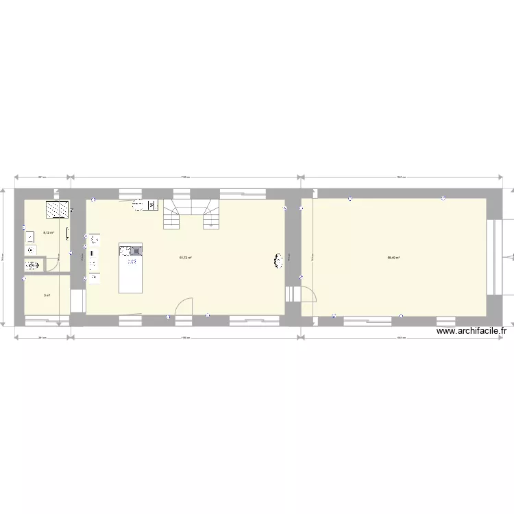 Kerdreven plans int&eacute;rieurs RDC. Plan de 