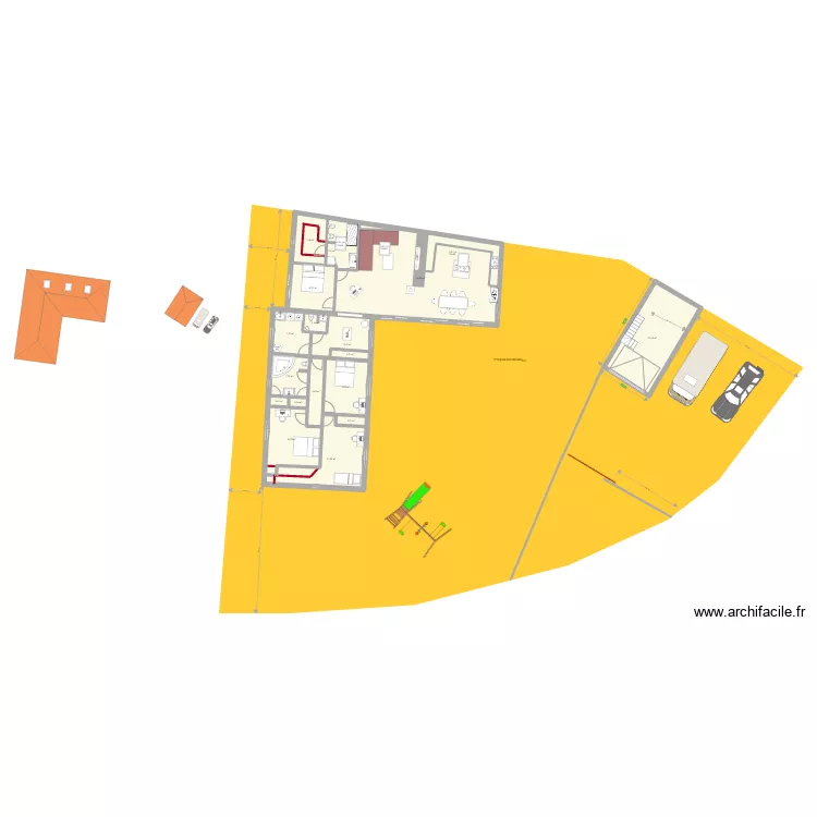 Maison La plaine limite propri&eacute;t&eacute; 5. Plan de 