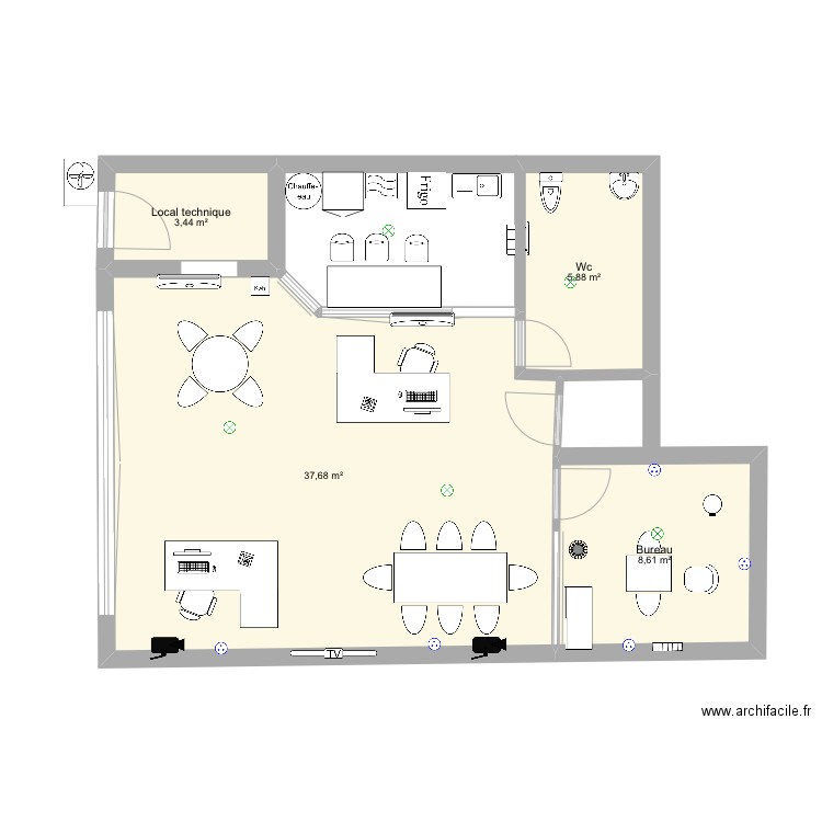 plan commerce carmaux. Plan de 4 pièces et 56 m2