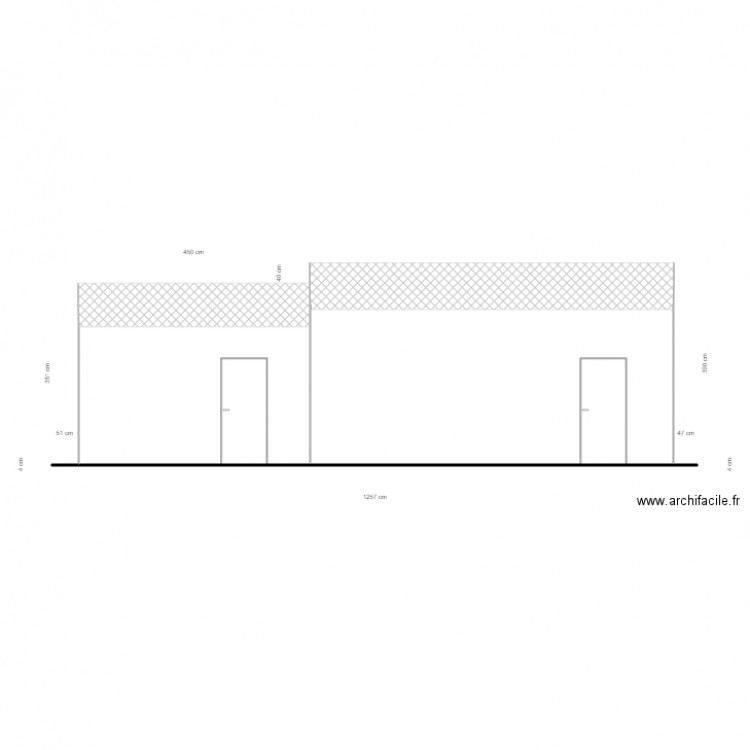 Facade Ouest avec Projet. Plan de 0 pièce et 0 m2