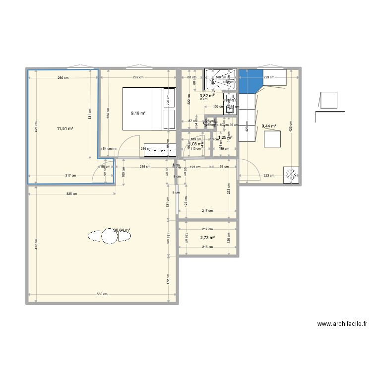 appart alain v2. Plan de 0 pièce et 0 m2