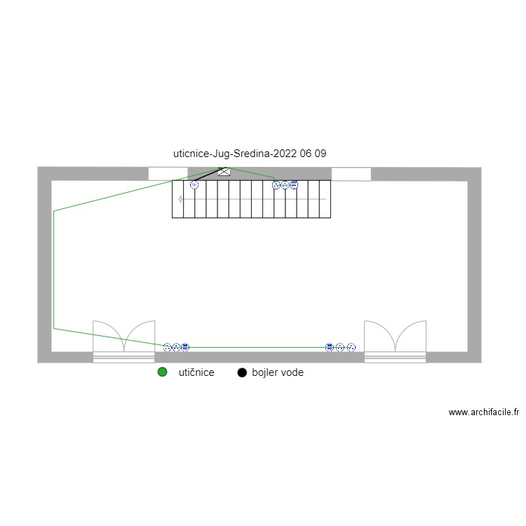 plan-Uticnine-Jug-Sredina. Plan de 1 pièce et 37 m2