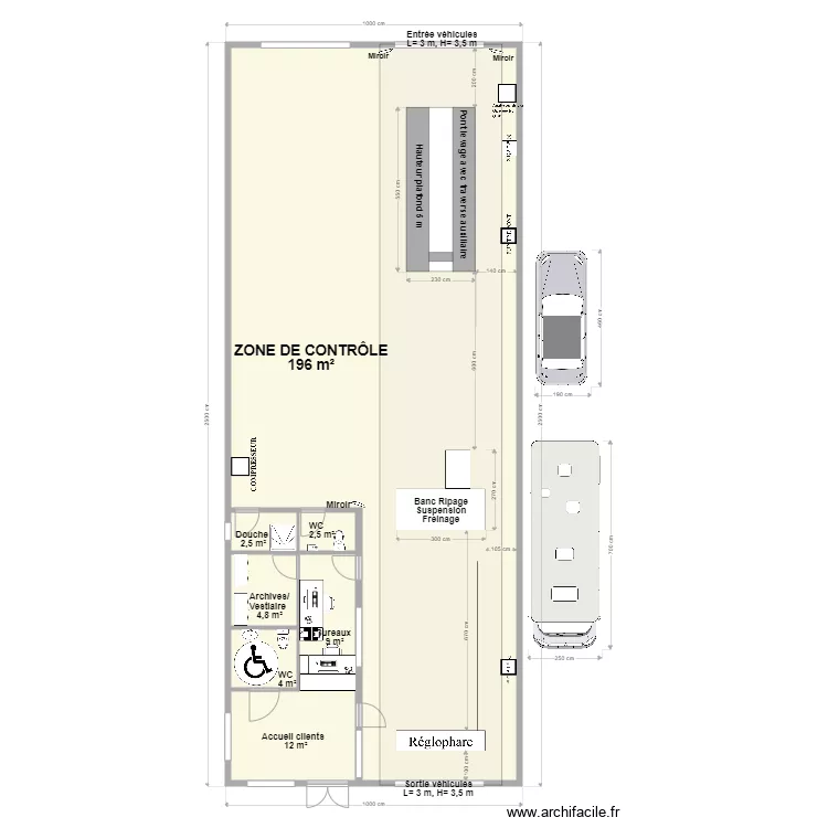CCT VL Type b&acirc;timent 25x10. Plan de 