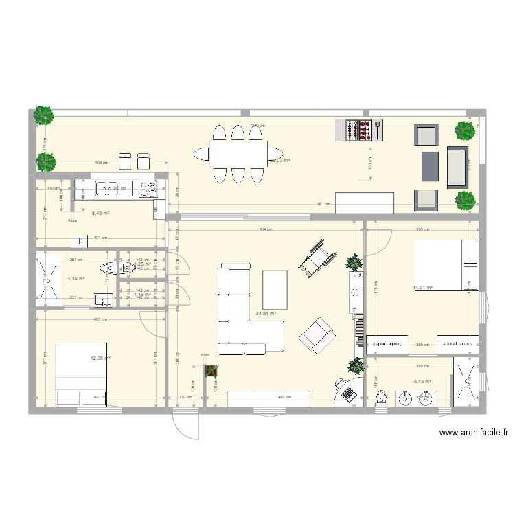 ma maison senior. Plan de 9 pièces et 118 m2