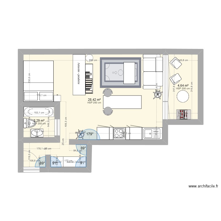 Chemin des Palyres 8 - 1006 Lausanne. Plan de 3 pièces et 35 m2