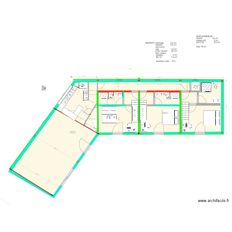 CUISINE 5. Plan de 17 pièces et 227 m2