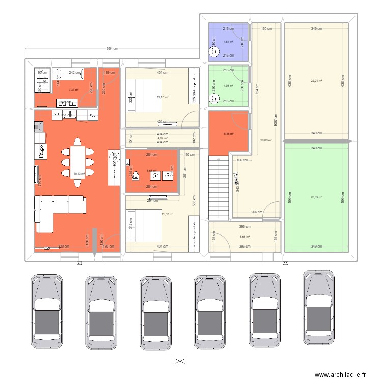 Henriville amenagement Apt 1 test 1. Plan de 25 pièces et 337 m2