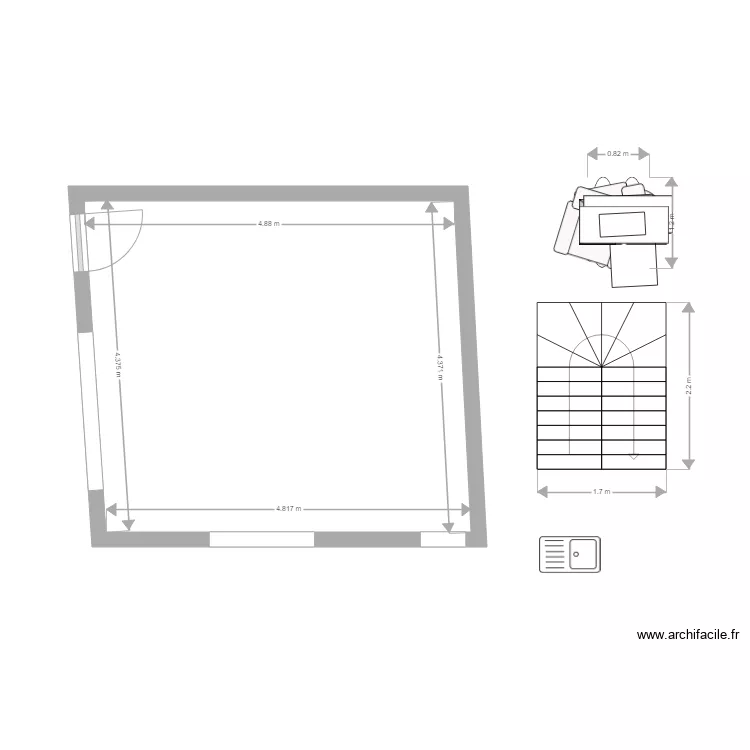 Am&eacute;nagement cuisine Vouziers. Plan de 