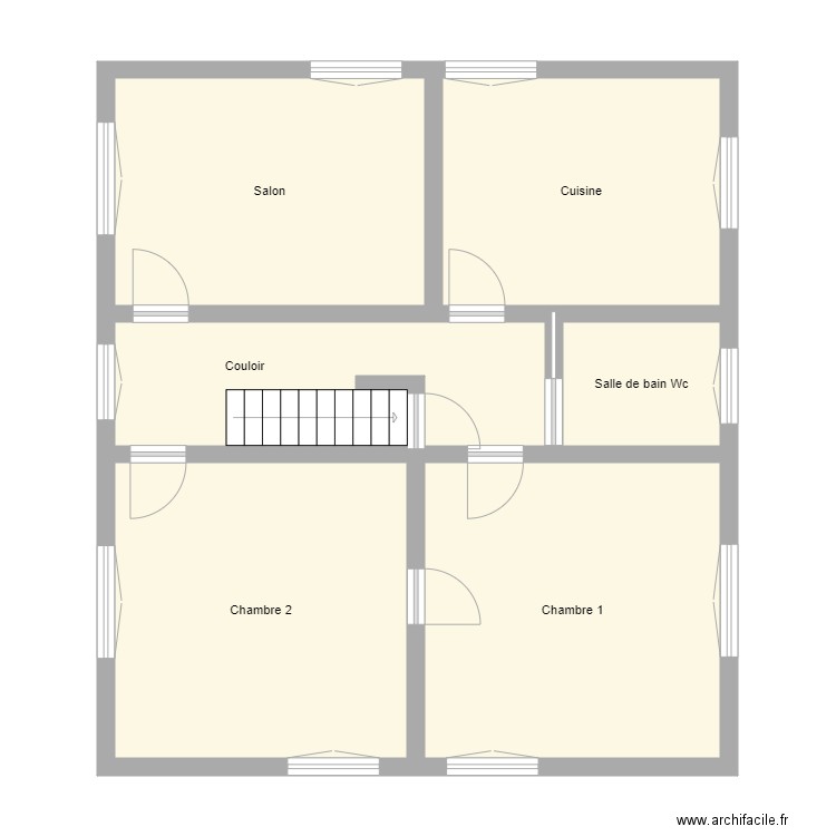 Croquis DENNLER Etage. Plan de 6 pièces et 78 m2