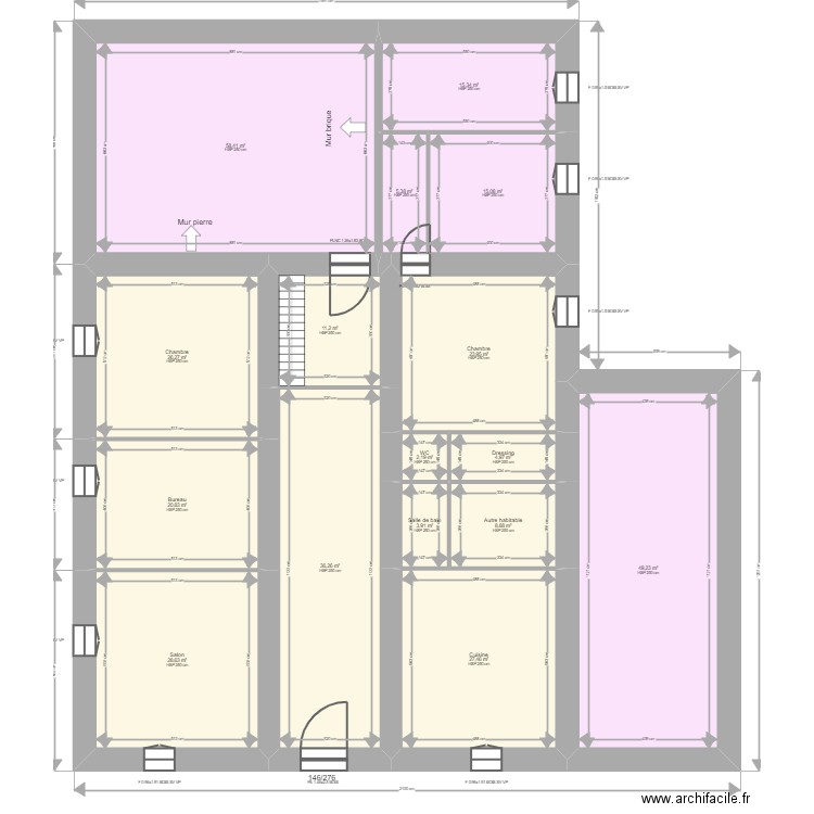 Baroux. Plan de 25 pièces et 645 m2