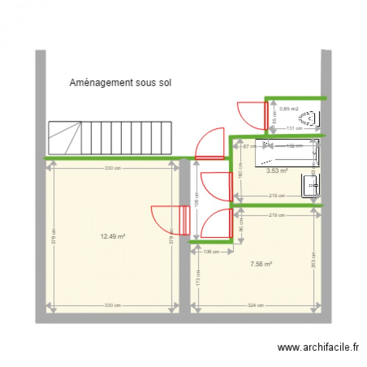Aménagement sous sol 2. Plan de 0 pièce et 0 m2