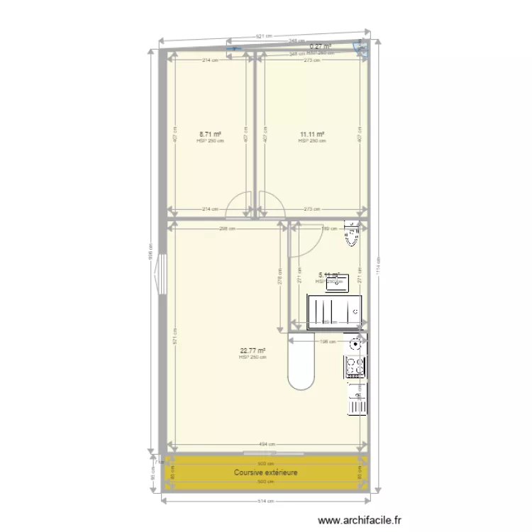 Appart 3 Combles Gauche. Plan de 