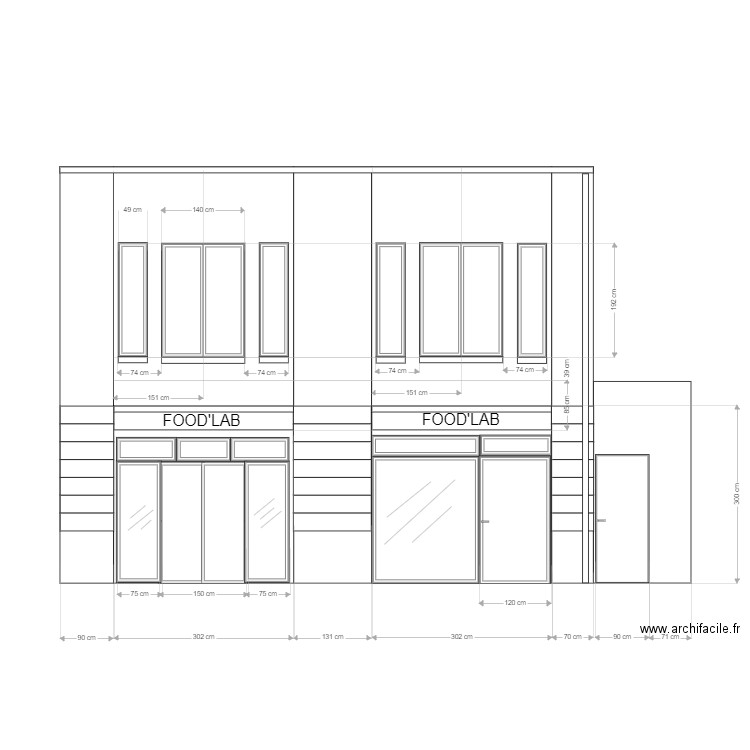 FACADE MEDOC ESQUISSE. Plan de 0 pièce et 0 m2