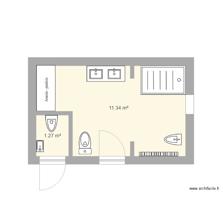 Salle de bain v3. Plan de 0 pièce et 0 m2