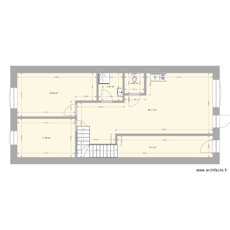 molières projet RDC . Plan de 0 pièce et 0 m2