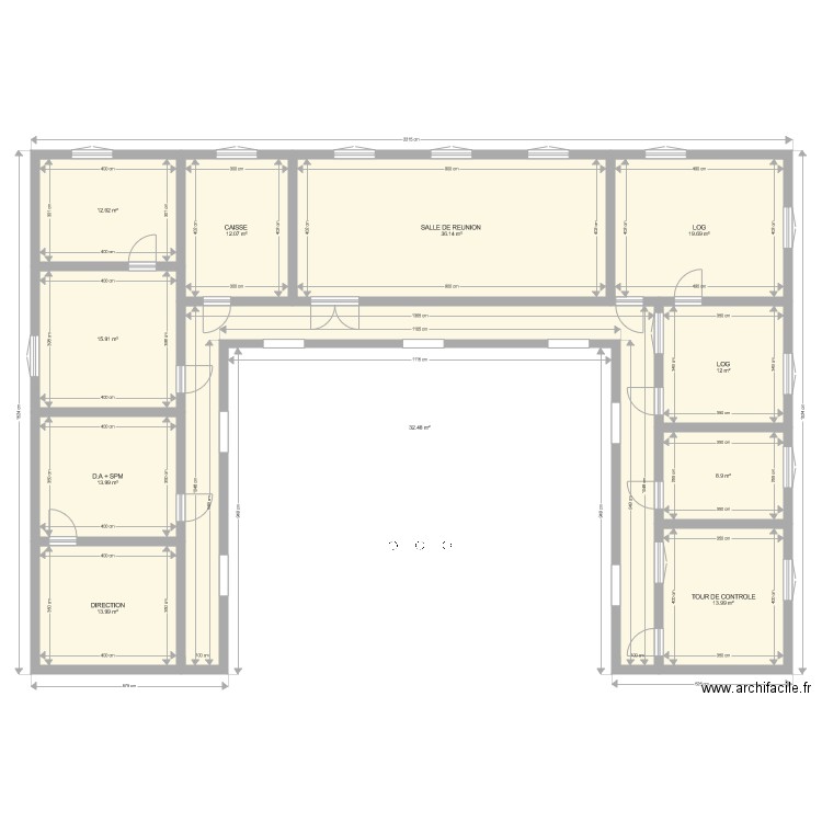 BUREAU EN U IMB  REVU 12 02 2019. Plan de 0 pièce et 0 m2