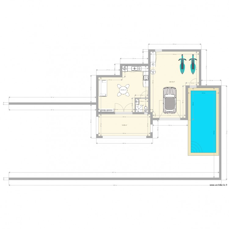 Rez  Badesi piscine 12 2017. Plan de 0 pièce et 0 m2