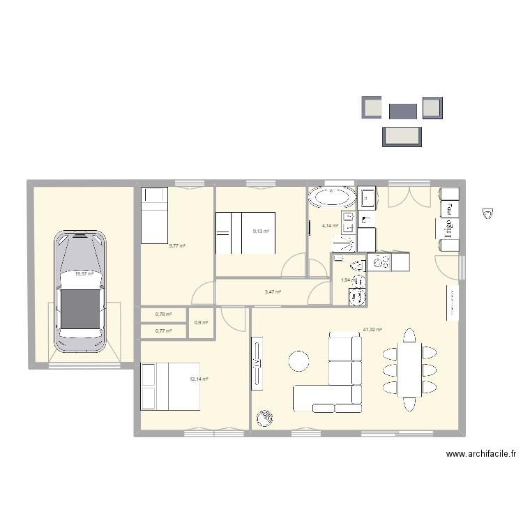 plan maison 2023/24. Plan de 13 pièces et 104 m2