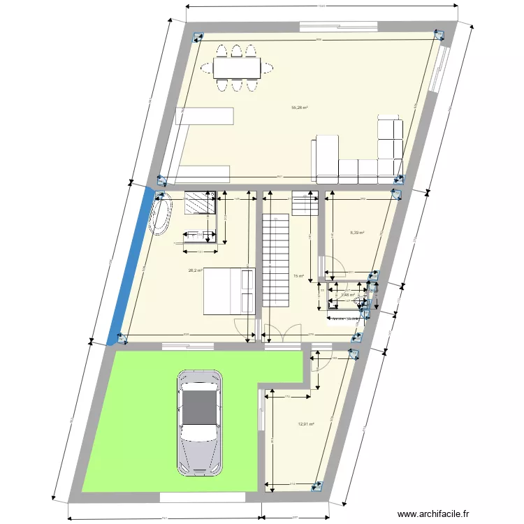 grange opoul apr&eacute;s travaux int. Plan de 