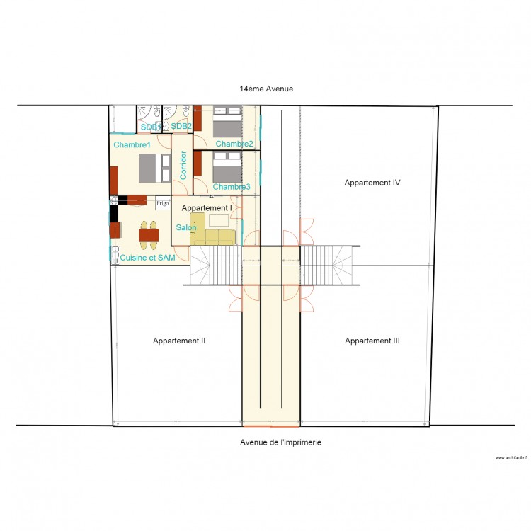 julian Quan appartements Nyakabiga. Plan de 16 pièces et 123 m2