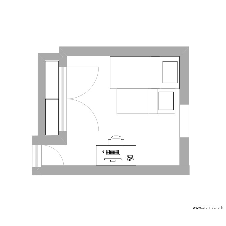 plan chambre akram. Plan de 0 pièce et 0 m2