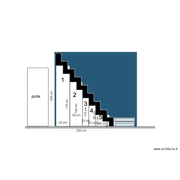 escalier. Plan de 0 pièce et 0 m2