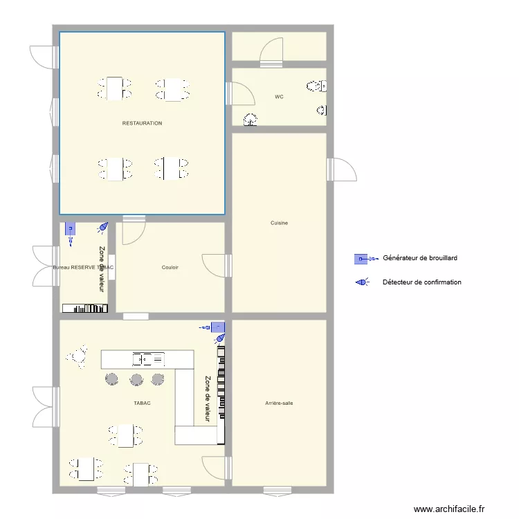 TABAC O SAINS SIRES g&eacute;n&eacute;rateur de brouillard. Plan de 