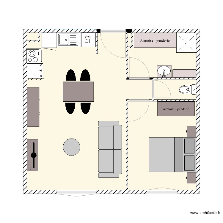 GANGES 2. Plan de 6 pièces et 42 m2