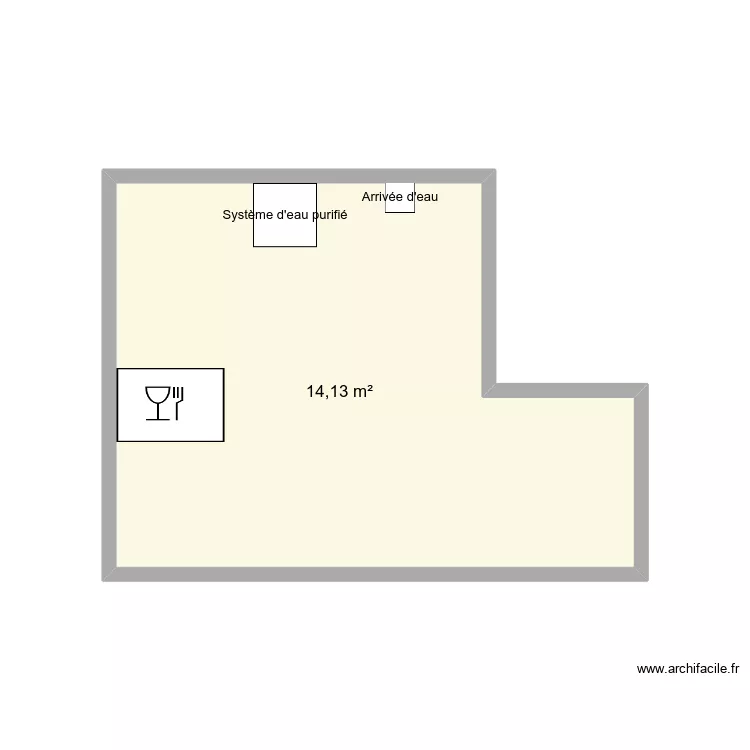 salle laveur. Plan de 