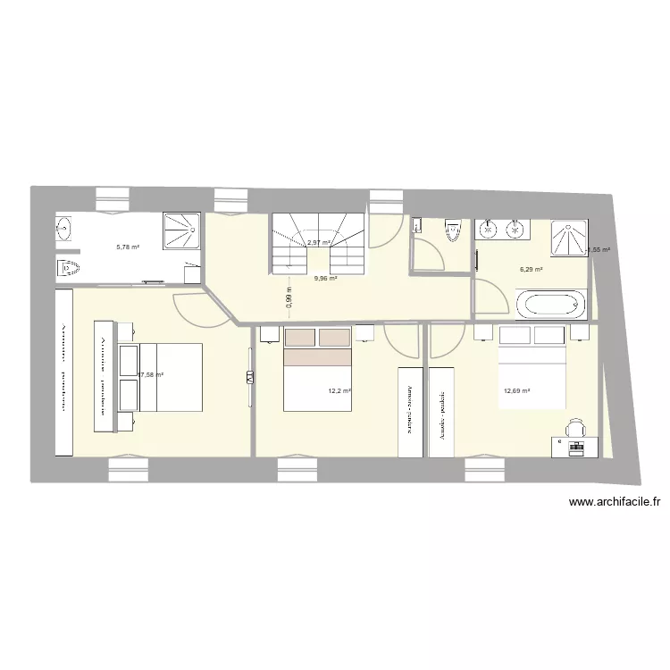 Maison Pauline sept 2024 V25. Plan de 8 pièces et 68 m²