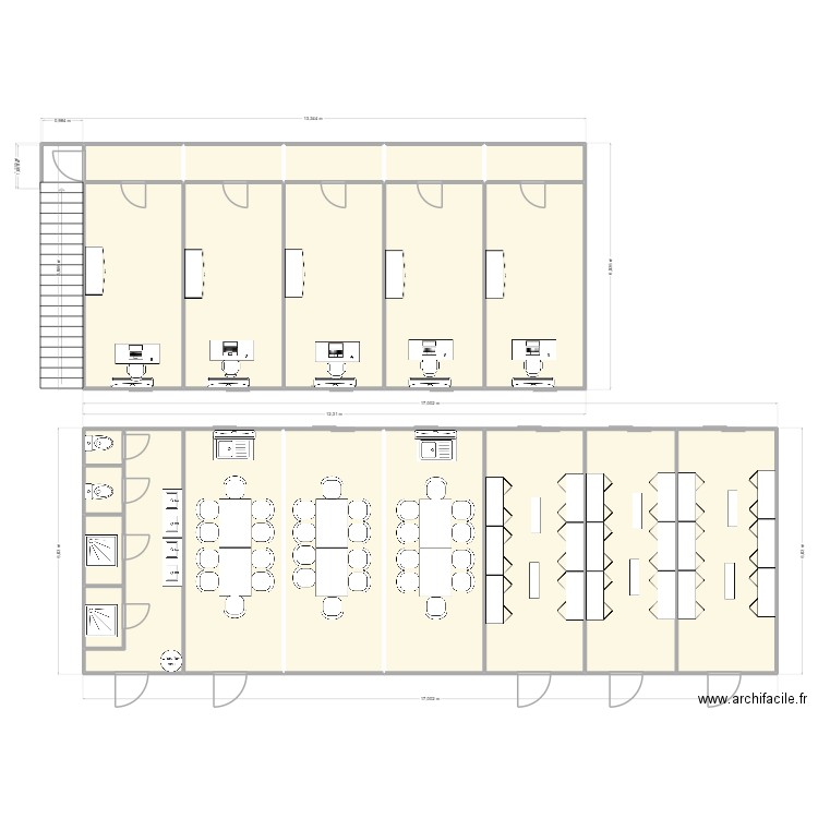 NOVE CHANTIER LYON QGF2. Plan de 21 pièces et 169 m2