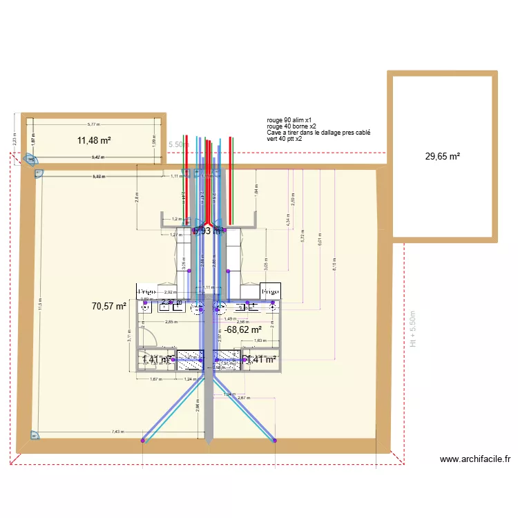 sillans. Plan de 14  et 378 m²