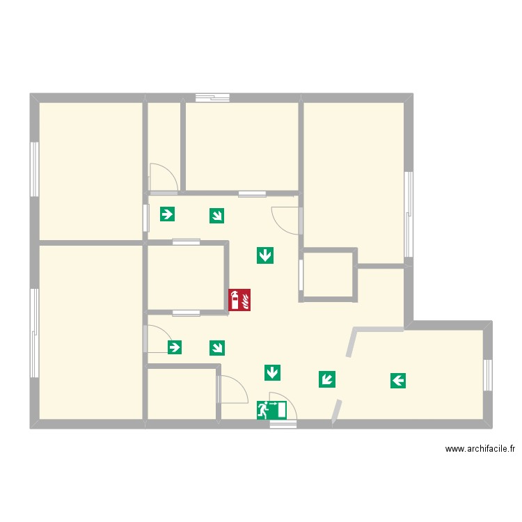 cabinet. Plan de 7 pièces et 100 m2